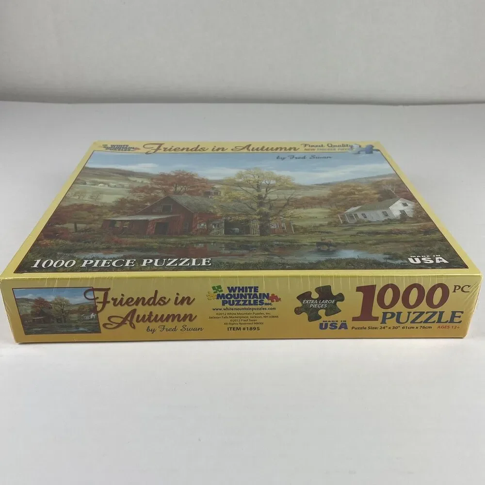 Friends In Autumn Puzzle 1000 Pieces Fred Swan White Mountain USA Made New